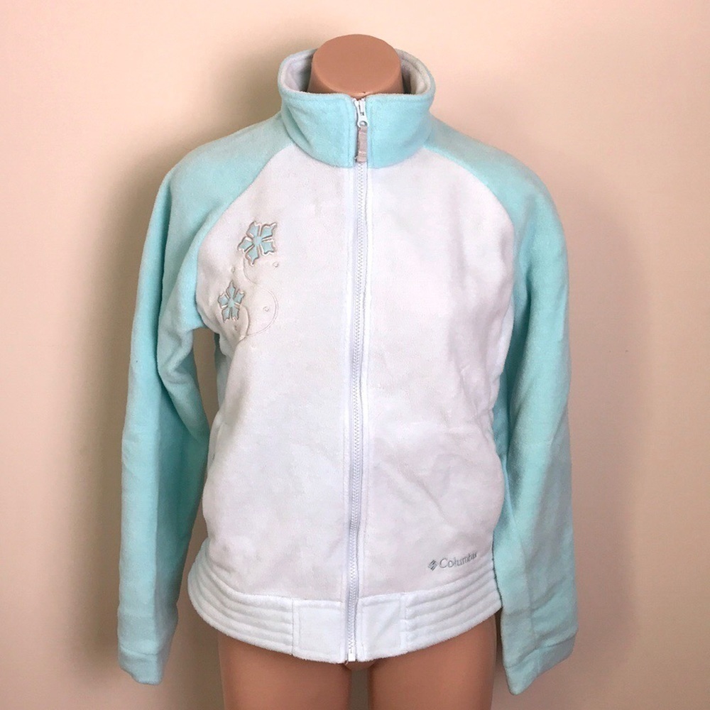 Columbia Girls Youth 18/20 Blue Snowflake Fleece Jacket